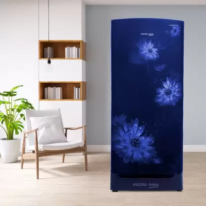 Voltas Beko 183 L Direct Cool Single Door 4 Star Refrigerator with Base Drawer (Dahlia Blue, RDC215B / W0DBR0M0B00GO) Voltas Beko 183 L Direct Cool Single Door 4 Star Refrigerator with Base Drawer (Dahlia Blue, RDC215B / W0DBR0M0B00GO)